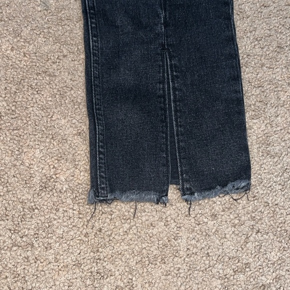 Abercrombie & Fitch Curve Love Skinny High Rise Seam Raw Split Hem Black 31 12R - Picture 8 of 13